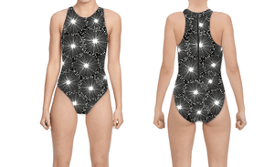 Black Starburst Women's Water Polo Suit T6