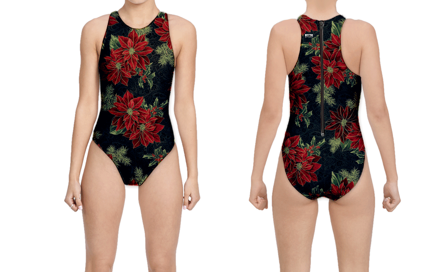 Holiday Poinsettia Women's Water Polo Suit T6
