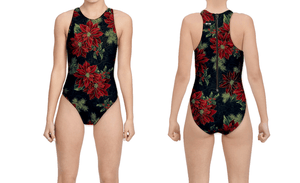 Holiday Poinsettia Women's Water Polo Suit