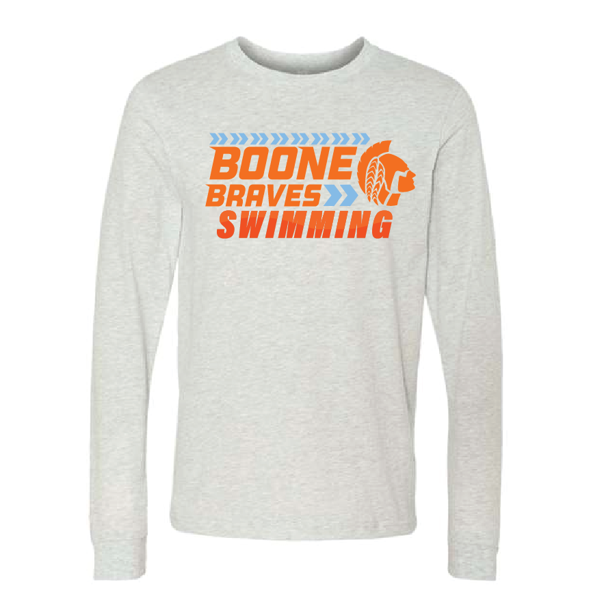 Boone Unisex Long Sleeve Swim Tee - Ash