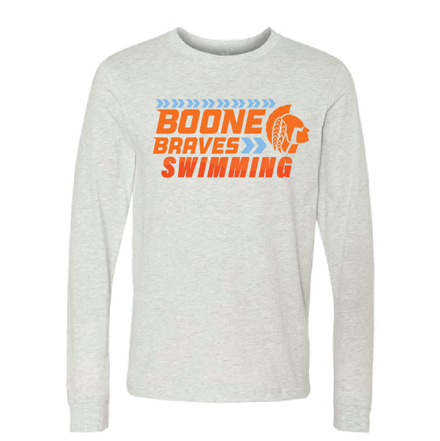 Boone Unisex Long Sleeve Swim Tee - Ash RYTE Sport