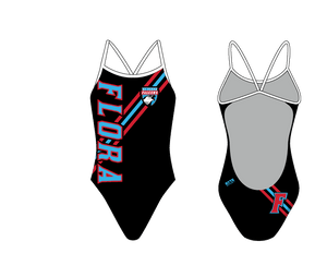 A.C. Flora High School Swim 2019 Custom Women’s Open Back Thin Strap Swimsuit T6 - BD