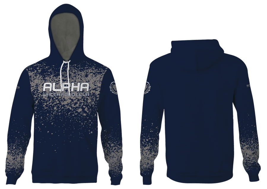 Alpha Water Polo Club Custom Navy Unisex Adult Hooded Sweatshirt