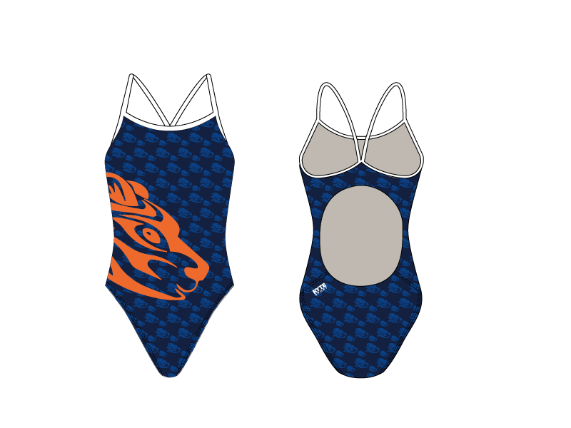 Aquabear Swim Club Custom Women’s Active Back Thin Strap Swimsuit
