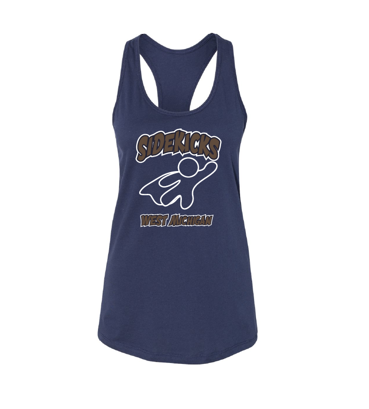 Sidekicks West Mi Custom Navy Women's Jersey Racerback Tank RYTE Sport
