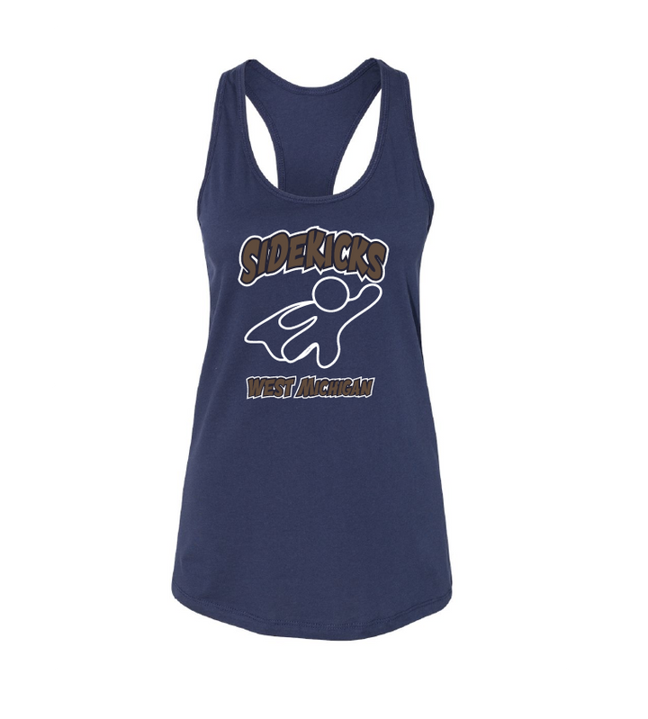 Sidekicks West Mi Custom Navy Women's Jersey Racerback Tank RYTE Sport