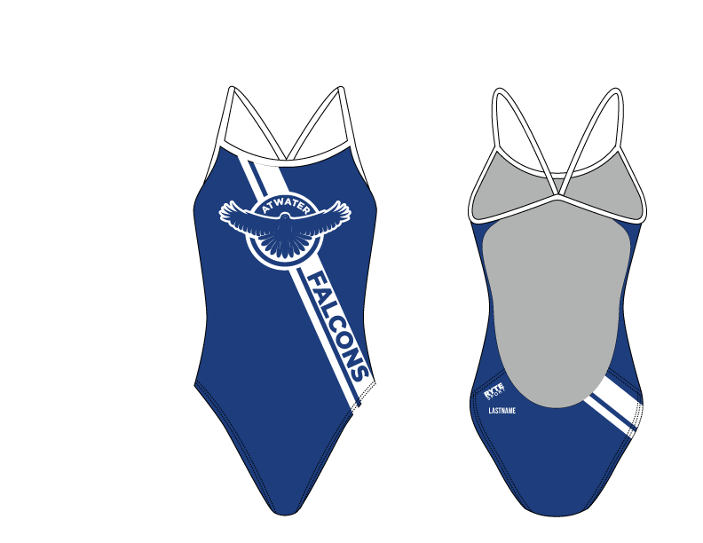 Atwater High School Open Back Thin Strap Swimsuit 2019 T6