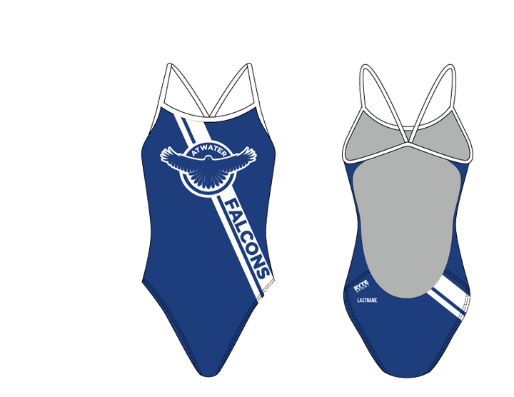 Atwater High School Open Back Thin Strap Swimsuit 2019 T6