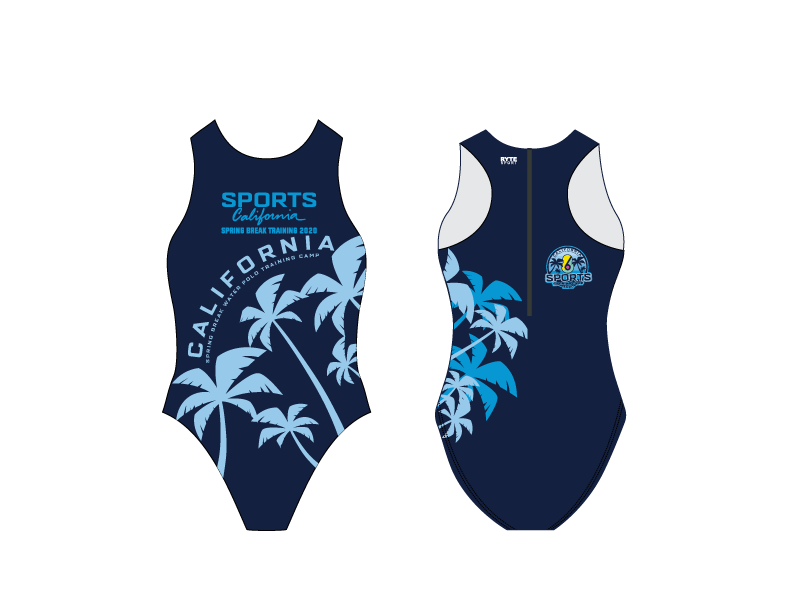 6-8 Sports California Spring Break Training 2020 Custom Women's Water Polo Suit RYTE Sport