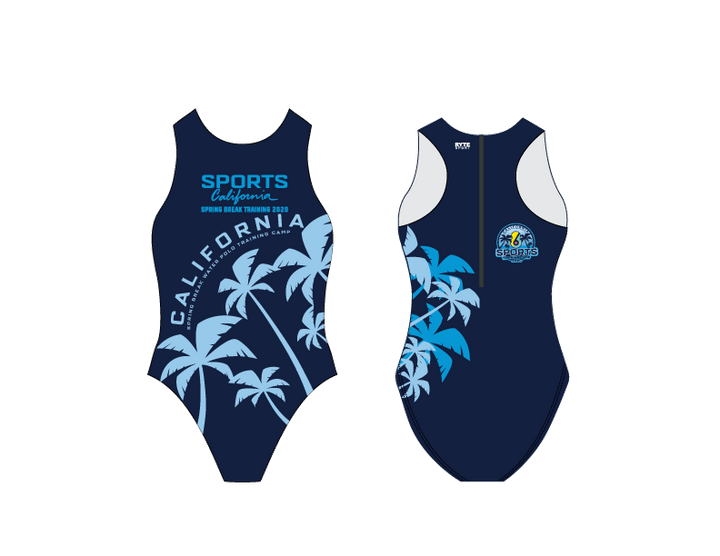 6-8 Sports California Spring Break Training 2020 Custom Women's Water Polo Suit RYTE Sport