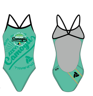 Camogli Training Camp Custom Green Women’s Open Back Thin Strap Swimsuit