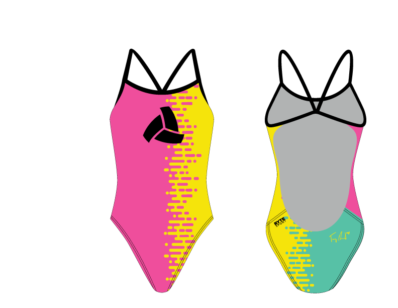 Azevedo Signature Women’s Open Back Thin Strap Swimsuit