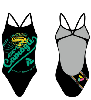 Azevedo Camogli 2020 Training Camp Black Women’s Open Back Thin Strap Swimsuit RYTE Sport