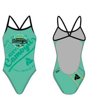 Azevedo Camogli 2020 Training Camp Green Women’s Open Back Thin Strap Swimsuit RYTE Sport