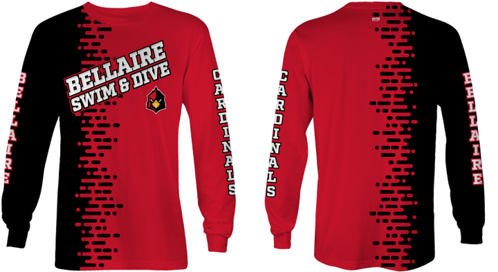 Bellaire Swim and Dive 2020 Custom Long Sleeve Birdseye Dry Fit T-Shirt - Personalized RYTE Sport