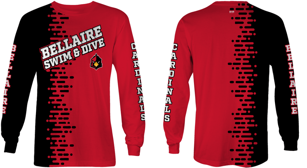 Bellaire Swim and Dive 2020 Custom Long Sleeve Birdseye Dry Fit T-Shirt - Personalized