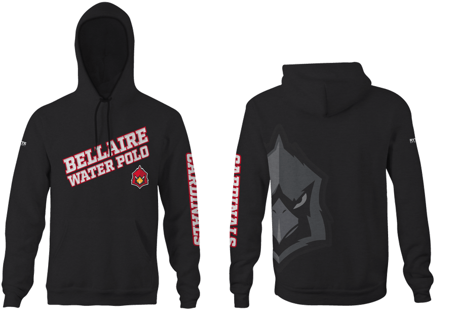 Bellaire Water Polo Custom Black Unisex Adult Hooded Sweatshirt - Personalized