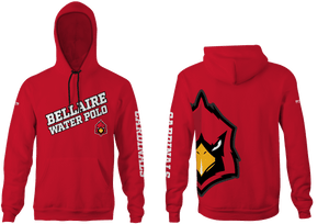 Bellaire Water Polo Custom Red Unisex Adult Hooded Sweatshirt - Personalized