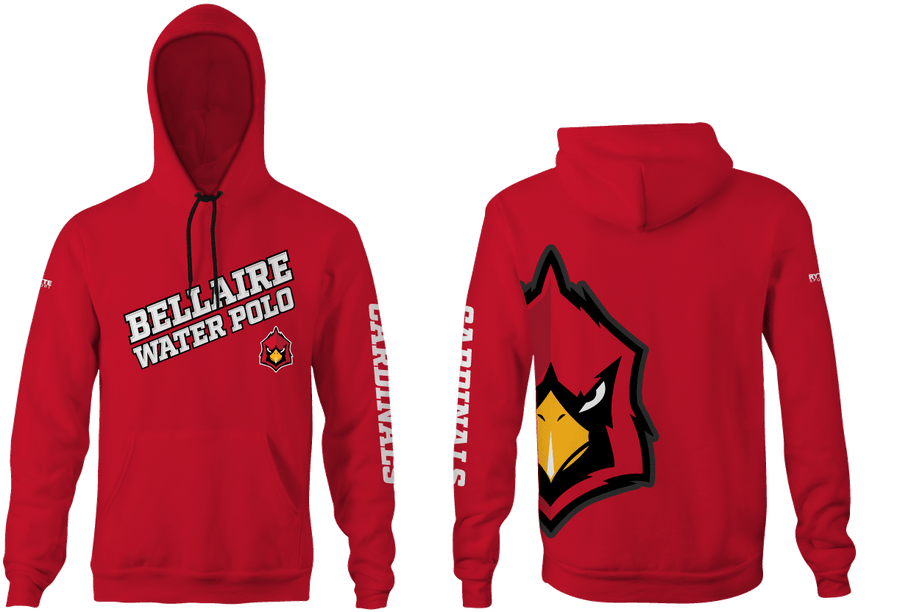 Bellaire Water Polo Custom Red Unisex Adult Hooded Sweatshirt - Personalized RYTE Sport