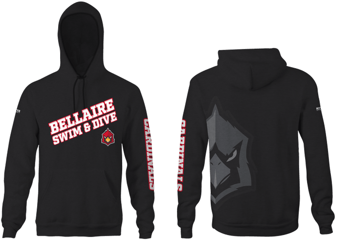 Bellaire Swim and Dive Custom Black Unisex Adult Hooded Sweatshirt - Personalized RYTE Sport