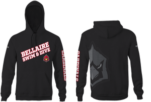 Bellaire Swim and Dive Custom Black Unisex Adult Hooded Sweatshirt - Personalized