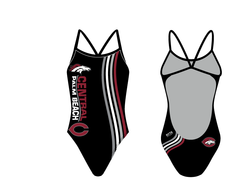 Palm Beach Central High School Swim 2021 Custom Women’s Open Back Thin Strap Swimsuit