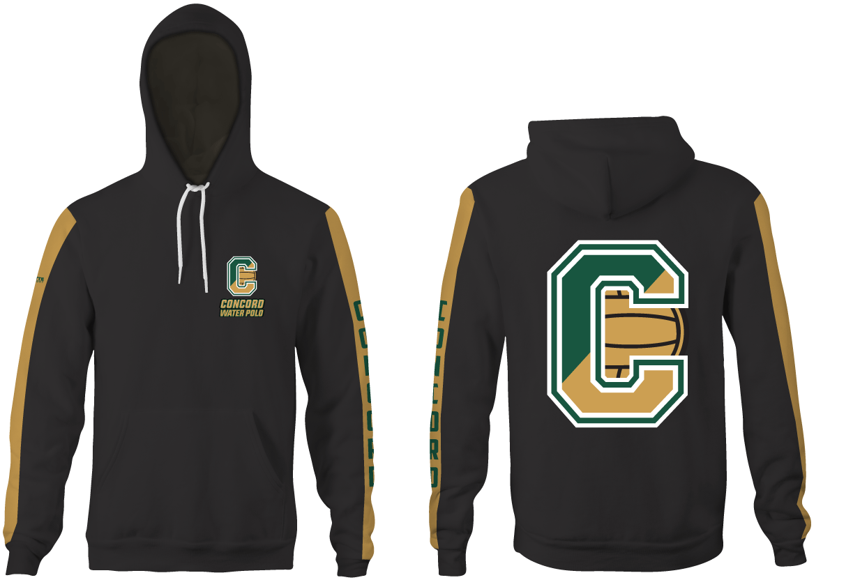 Concord High School Water Polo 2021 Custom Black Unisex Adult Hooded Sweatshirt RYTE Sport