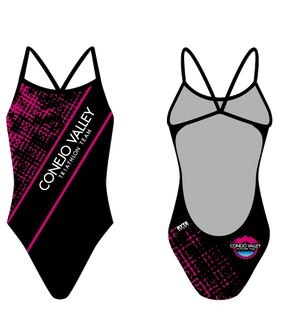 Conejo Valley Triathlon Team Custom Women’s Open Back Thin Strap Swimsuit RYTE Sport