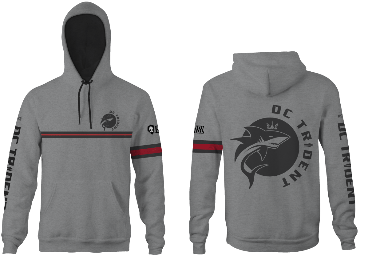 DC Trident Charcoal Heathered Unisex Adult Hooded Sweatshirt T6