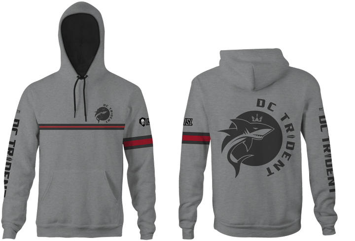 DC Trident Charcoal Heathered Unisex Adult Hooded Sweatshirt T6
