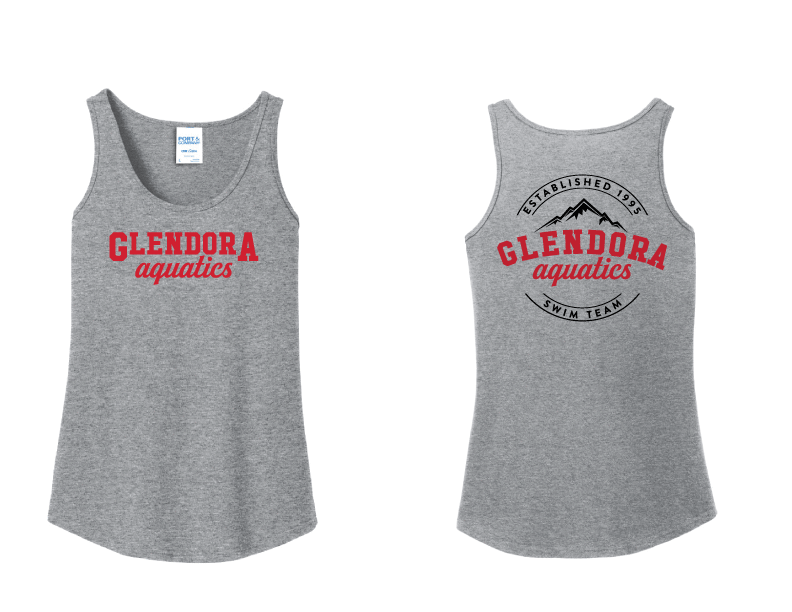 Glendora Aquatics 2019 Grey Ladies Tank Top San Mar