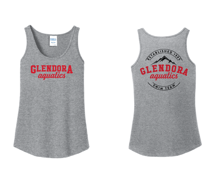 Glendora Aquatics 2019 Grey Ladies Tank Top San Mar