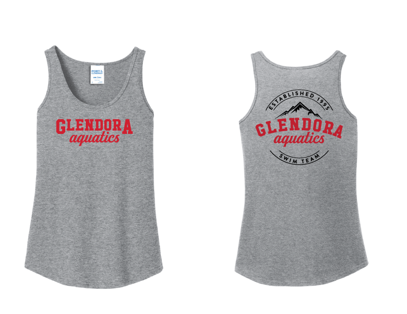 Glendora Aquatics 2019 Grey Ladies Tank Top