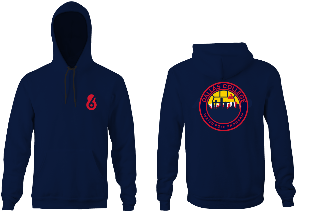 Dallas College Water Polo Program Custom Navy Unisex Adult Hooded Sweatshirt RYTE Sport