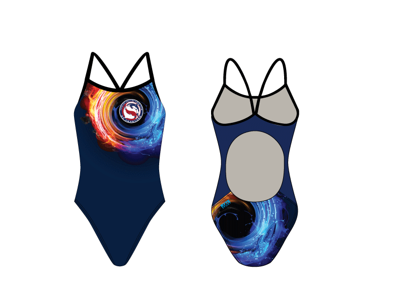 Douglas Dolfins Swim Team Custom Women’s Active Back Thin Strap Swimsuit