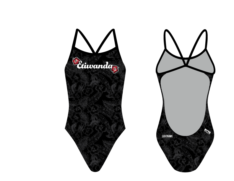 Etiwanda High School Swim 2019 Women’s Open Back Thin Strap Swimsuit T6 - BD