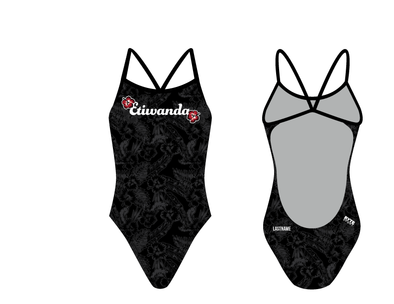 Etiwanda High School Swim 2019 Women’s Open Back Thin Strap Swimsuit