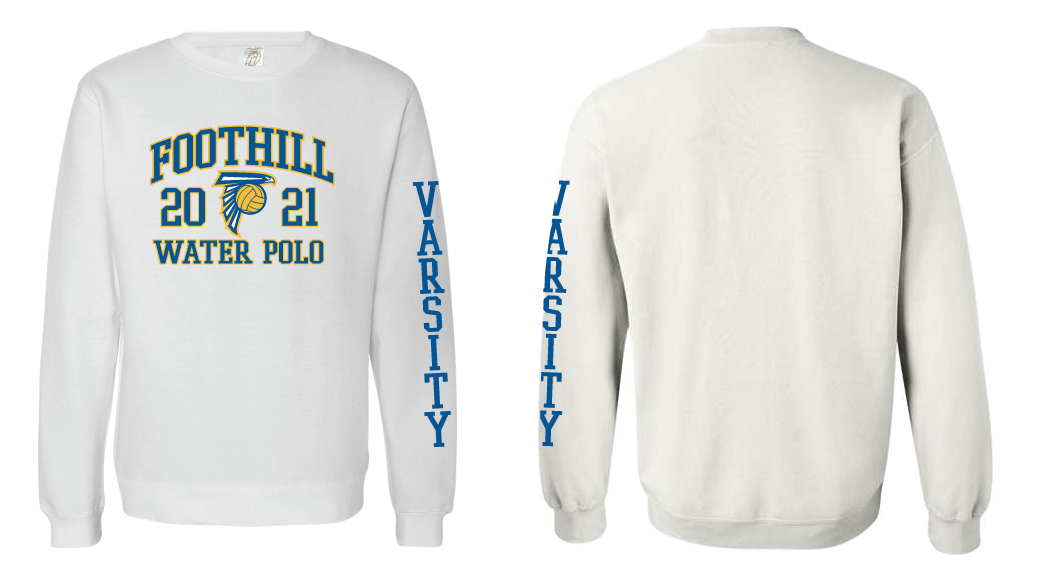 Foothill High School Varsity Unisex crewneck - White RYTE Sport