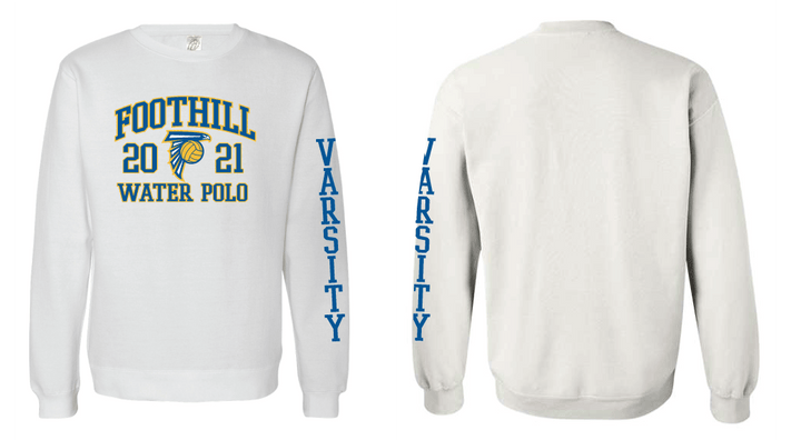 Foothill High School Varsity Unisex crewneck - White RYTE Sport