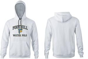 Foothill  High School Water Polo White Unisex Adult Hooded Sweatshirt - Personalized