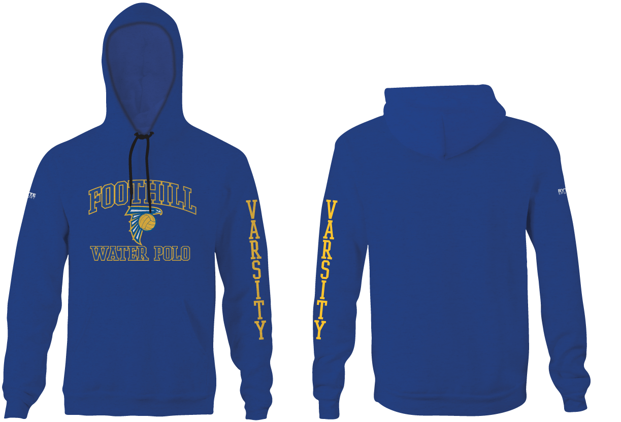 Foothill Varsity High School Water Polo Royal Unisex Adult Hooded Sweatshirt - Personalized RYTE Sport