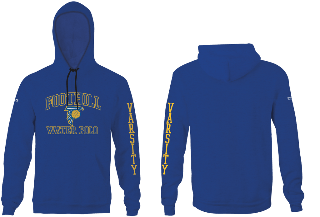 Foothill Varsity High School Water Polo Royal Unisex Adult Hooded Sweatshirt - Personalized
