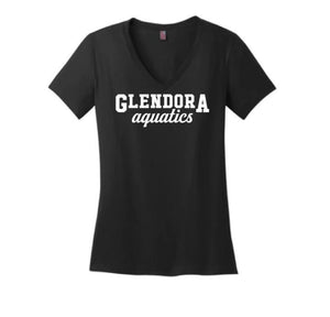 Glendora Aquatics 2019 Custom Black Women's V-Neck T-Shirt San Mar
