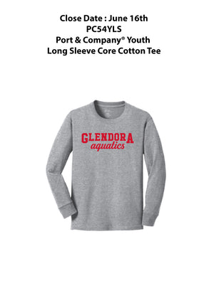 Glendora Aquatics 2019 Custom YOUTH Long Sleeve T-Shirt San Mar