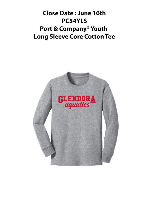 Glendora Aquatics 2019 Custom YOUTH Long Sleeve T-Shirt San Mar