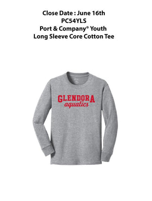 Glendora Aquatics 2019 Custom YOUTH Long Sleeve T-Shirt San Mar