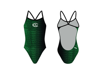 CUSTOM Greenwich Country Club Women’s Open Back Thin Strap Swimsuit RYTE Sport