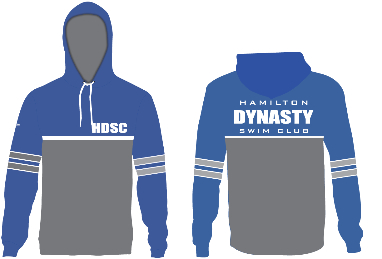 Hamilton Dynasty Swim Club Custom Blue Unisex Adult Hooded Sweatshirt RYTE Sport