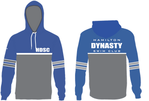 Hamilton Dynasty Swim Club Custom Blue Unisex Adult Hooded Sweatshirt