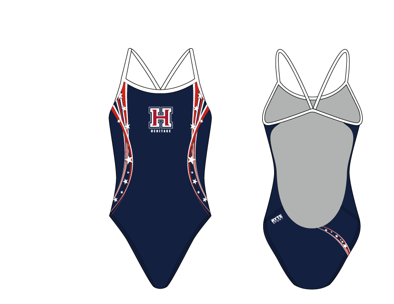 Heritage High School Open Back Thin Strap Swimsuit RYTE Sport